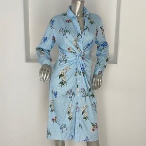 ZARA light blue flower print dress